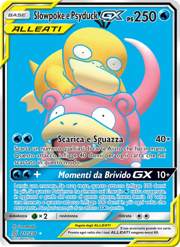 Slowpoke e Psyduck GX #217 — Sintonia Mentale