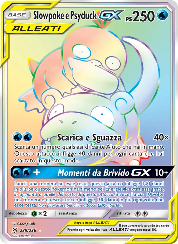 Slowpoke e Psyduck GX #239 — Sintonia Mentale