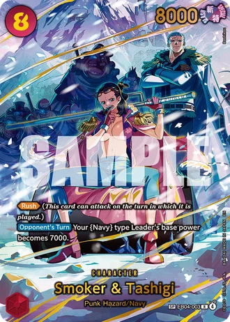 Smoker & Tashigi (EB04-003) (Alternative Art) — Adventure on Kami's Island (OP15-EB04)