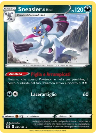 Sneasler di Hisui #093/189 — Lucentezza Siderale
