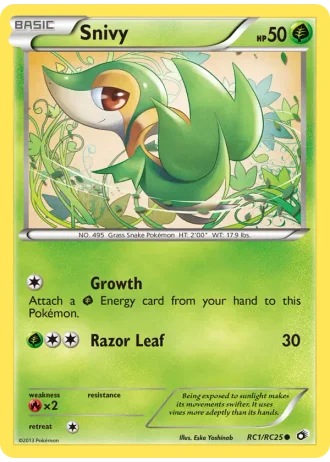 Snivy RC1/25 — Radiant Collection (Legendary Treasures)