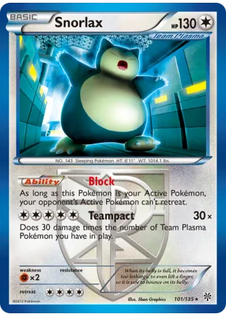 Snorlax #101/135 — Plasma Storm