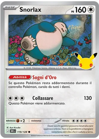 Snorlax #119/128 — 30° Anniversario