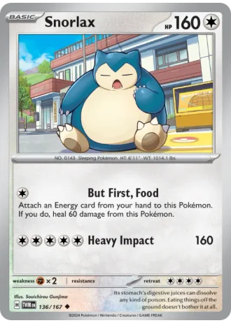 Snorlax #136/167 — Twilight Masquerade