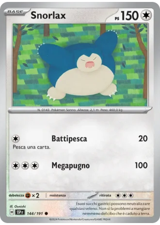 Snorlax #144/191 — Scintille Folgoranti