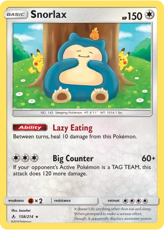 Snorlax #158/214 — Unbroken Bonds