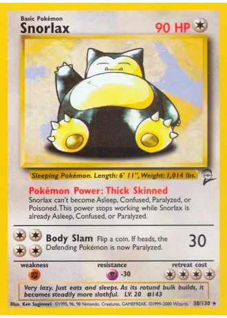 Snorlax #30/130 — Base Set 2