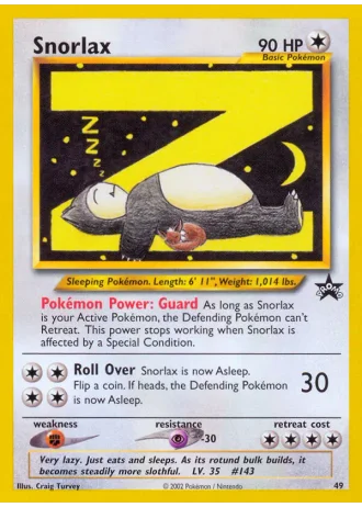 Snorlax #49 — Wizards Promos