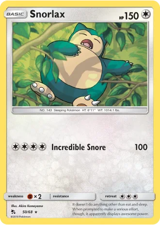 Snorlax #50/68 — Hidden Fates