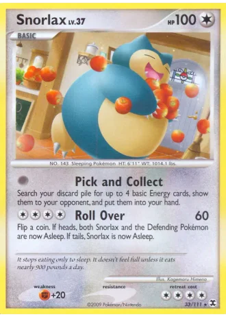 Snorlax (League Crosshatch September 2009) #33/111 — Rising Rivals