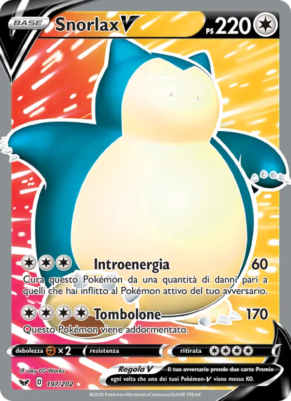 Snorlax V #197 — Spada e Scudo