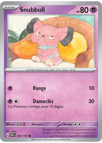 Snubbull #087/197 — Flammes Obsidiennes