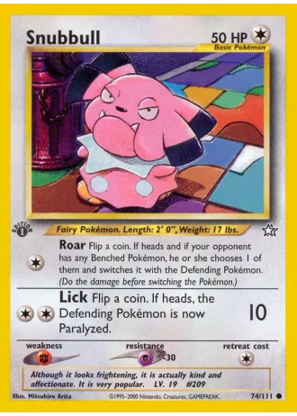 Snubbull (1st Edition) #74/111 — Neo Genesis (1st Edition)