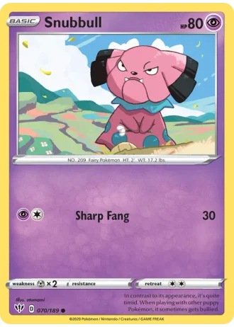 Snubbull #70/189 — Darkness Ablaze