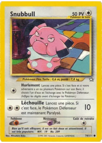Snubbull #74/111 — Neo Genesis