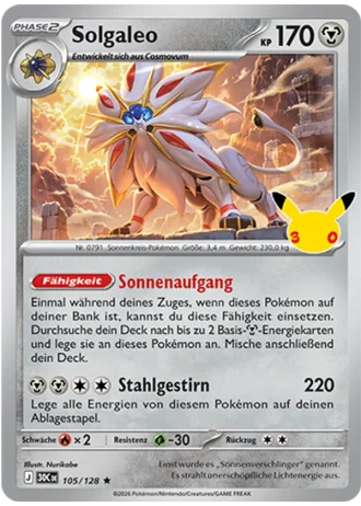 Solgaleo #105/128 — 30 Jahre