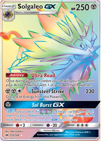 Solgaleo GX #155 — Sun & Moon
