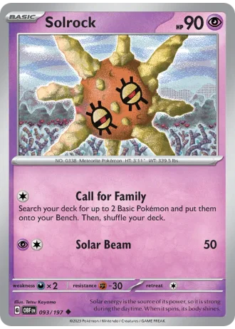 Solrock #093/197 — Obsidian Flames