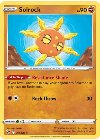 Solrock #92/189 — Darkness Ablaze