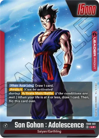 Son Gohan : Adolescence (Alternative Art) FB08-001 — Saiyan's Pride (FB08)