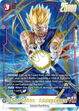 Son Gohan : Adolescence (Alternative Art) FB08-012 — Saiyan's Pride (FB08)