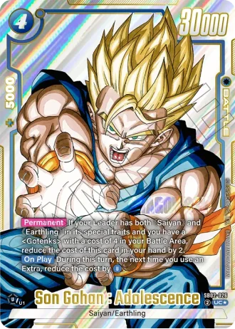 Son Gohan : Adolescence (Alternative Art) SB02-026 — Manga Booster 02 (SB02)
