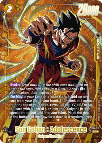 Son Gohan : Adolescence (Gold) FS11-09 — Starter Deck EX: The Phase of Evolution (FS11)