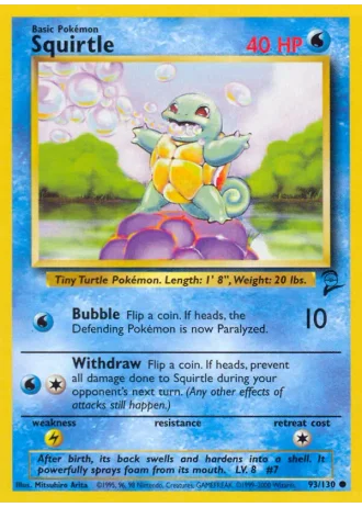 Squirtle #93/130 — Base Set 2