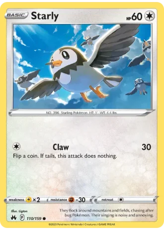 Starly #110/159 — Crown Zenith