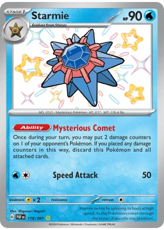 Starmie #119/91 — Paldean Fates