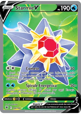 Starmie V #166/189 — Lucentezza Siderale