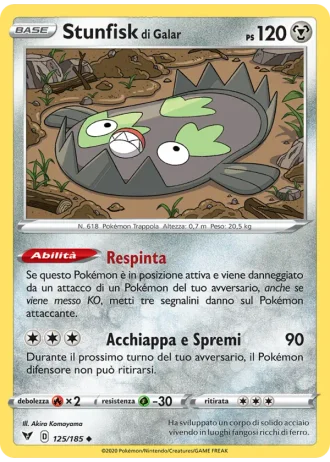 Stunfisk di Galar #125/185 — Voltaggio Sfolgorante