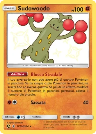 Sudowoodo SV20/94 — Tesoro Cromatico (Destino Sfuggente)