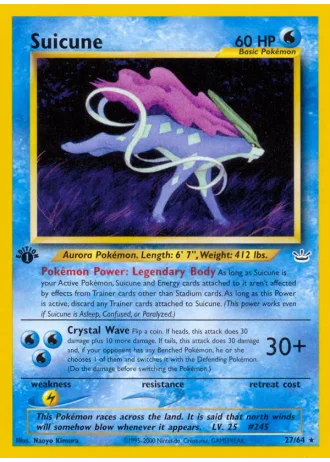 Suicune (1ª Edizione) #27/64 — Neo Revelation (1ª Edizione)