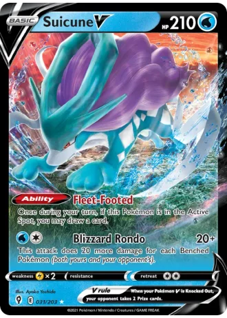 Suicune V #31/203 — Evolving Skies