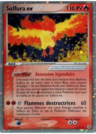Sulfura ex #115/112 — EX Rouge Feu & Vert Feuille