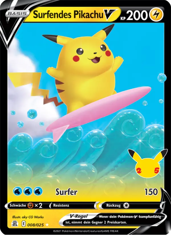 Surfendes Pikachu V #8 — Celebrations