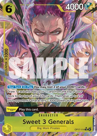 Sweet 3 Generals (OP17-114) (Alternative Art) — The World's Strongest Warriors (OP17)