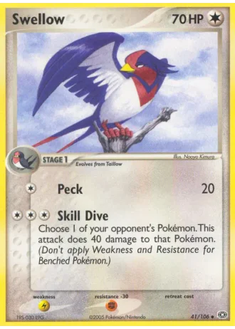 Swellow #41/106 — EX Smeraldo