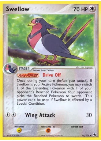 Swellow #46/109 — EX Rubino & Zaffiro