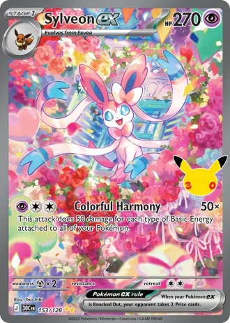 Sylveon ex #153/128 — 30th Celebration