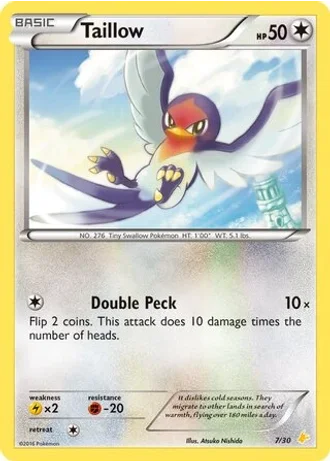 Taillow #7 — XY trainer Kit (Pikachu Libre)