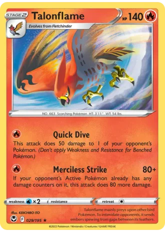 Talonflame #029/195 — Silver Tempest