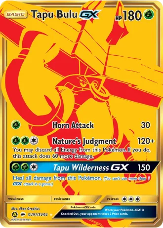 Tapu Bulu GX SV91 — Shiny Vault (Hidden Fates)