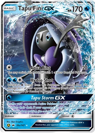 Tapu Fini GX #39a — Yellow A Alternate