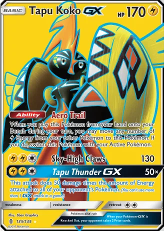 Tapu Koko GX #135/145 — Guardians Rising