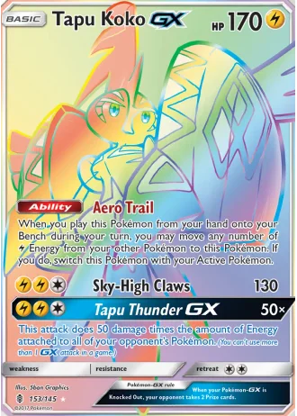 Tapu Koko GX #153/145 — Guardians Rising