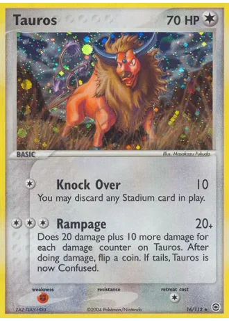 Tauros #16/112 — EX Feuerrot & Blattgrün