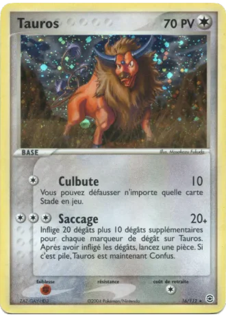 Tauros #16/112 — EX Rouge Feu & Vert Feuille