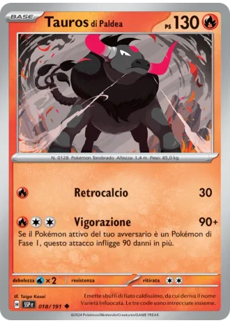 Tauros di Paldea #018/191 — Scintille Folgoranti